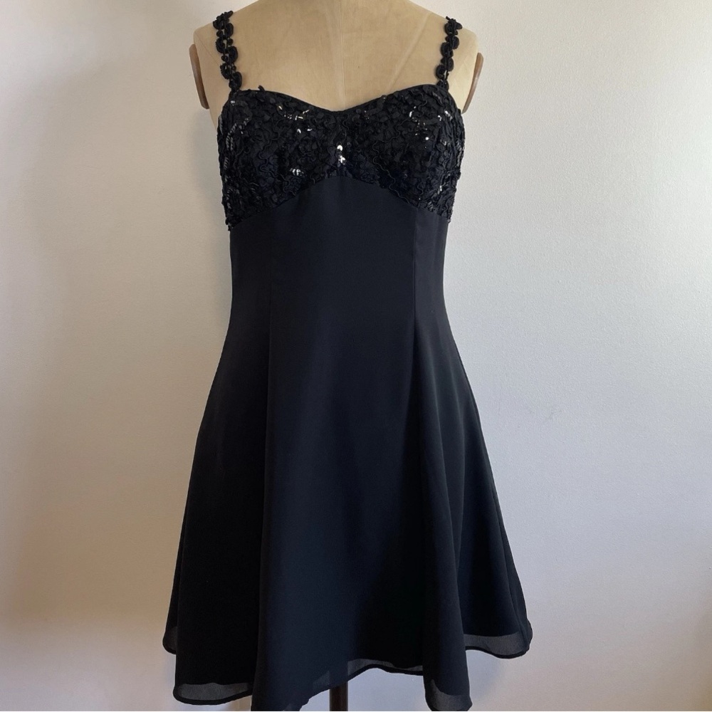 Y2K Goth Glam LBD Grunge Whimsy Mini Dress Jump Fairy Black 90s Alt Classic 00s
